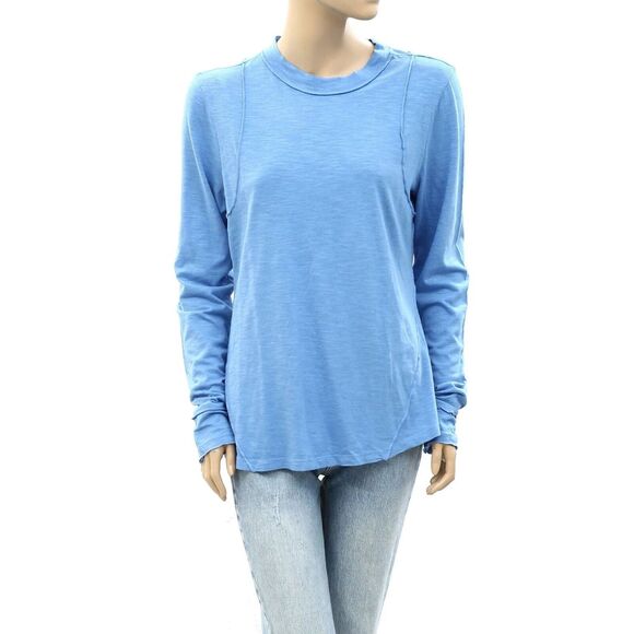 Anthropologie Pilcro Reconstructed Racer Tee Tunic Top Long Sleeve S NWT 280122 - Picture 9 of 12